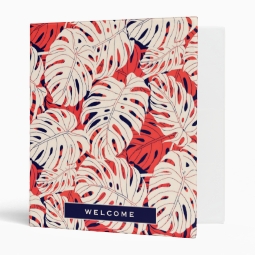 Vacation Rental Guidebook Modern Tropical Design 3 Ring Binder Zazzle